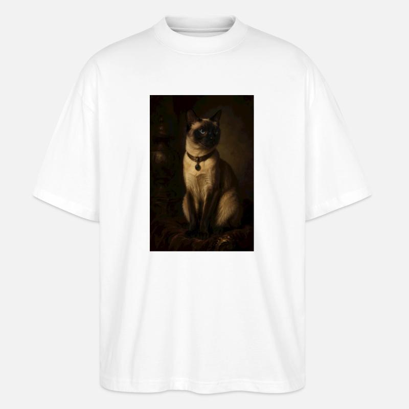 Nocturne Siamese Portrait - Stanley/Stella Oversized Unisex Organic T-shirt Blaster 2.0 - white