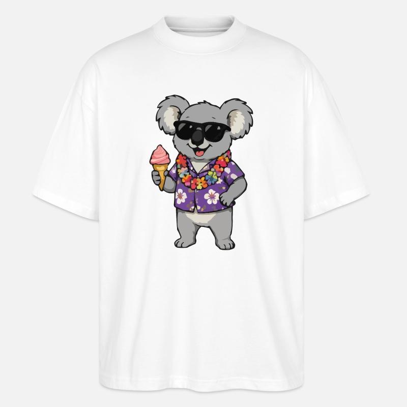 Koala Hawaii Eis - Stanley/Stella Oversized Unisex Bio T-Shirt Blaster 2.0 - Weiß