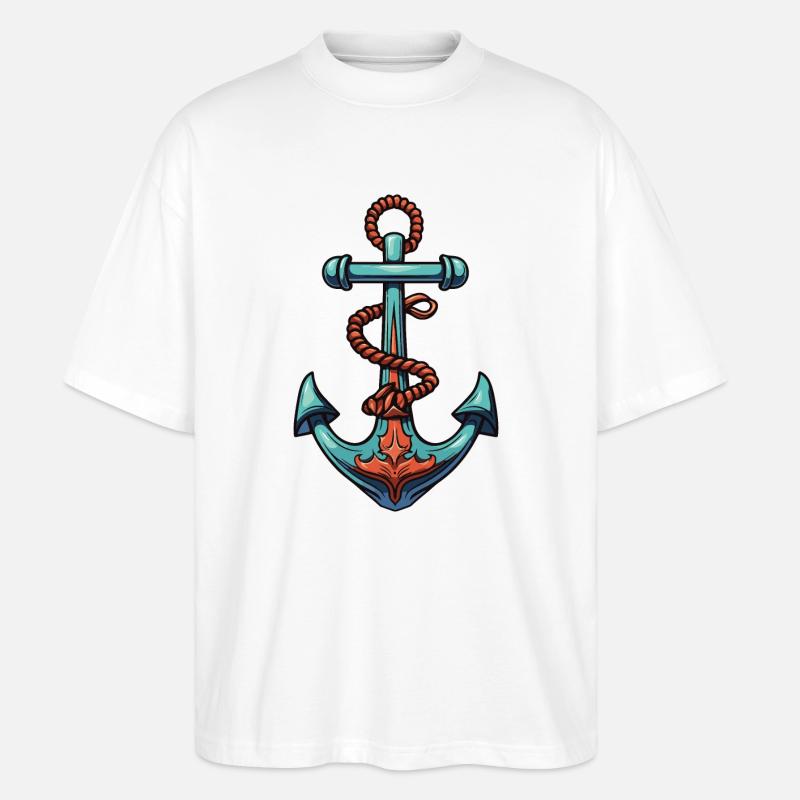 Anker Hafen - Stanley/Stella Oversized Unisex Bio T-Shirt Blaster 2.0 - Weiß