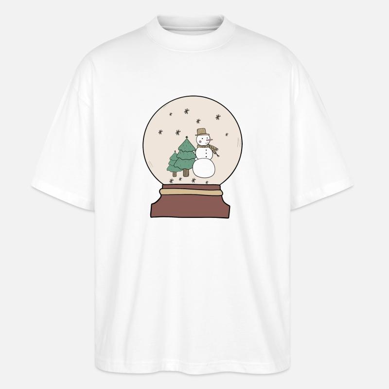 Schnee Kugel - Stanley/Stella Oversized Unisex Bio T-Shirt Blaster 2.0 - Weiß