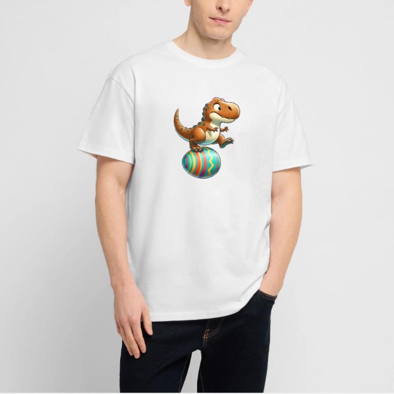 Dancing T-Rex, Easter Eggshell Fun Stanley/Stella Oversized Unisex Organic T-shirt Blaster 2.0