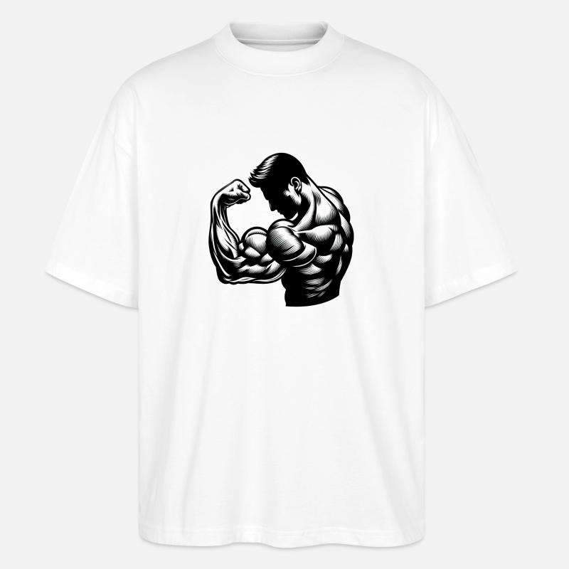 Flexing Biceps - Stanley/Stella Oversized Unisex Bio T-Shirt Blaster 2.0 - Weiß