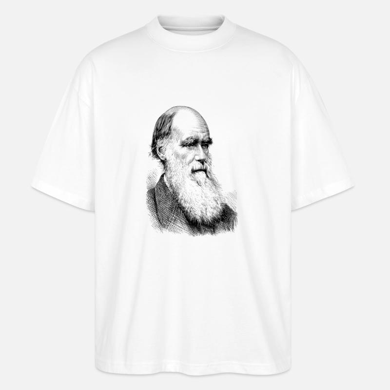 Charles Darwin - Stanley/Stella Oversized Unisex Bio T-Shirt Blaster 2.0 - Weiß