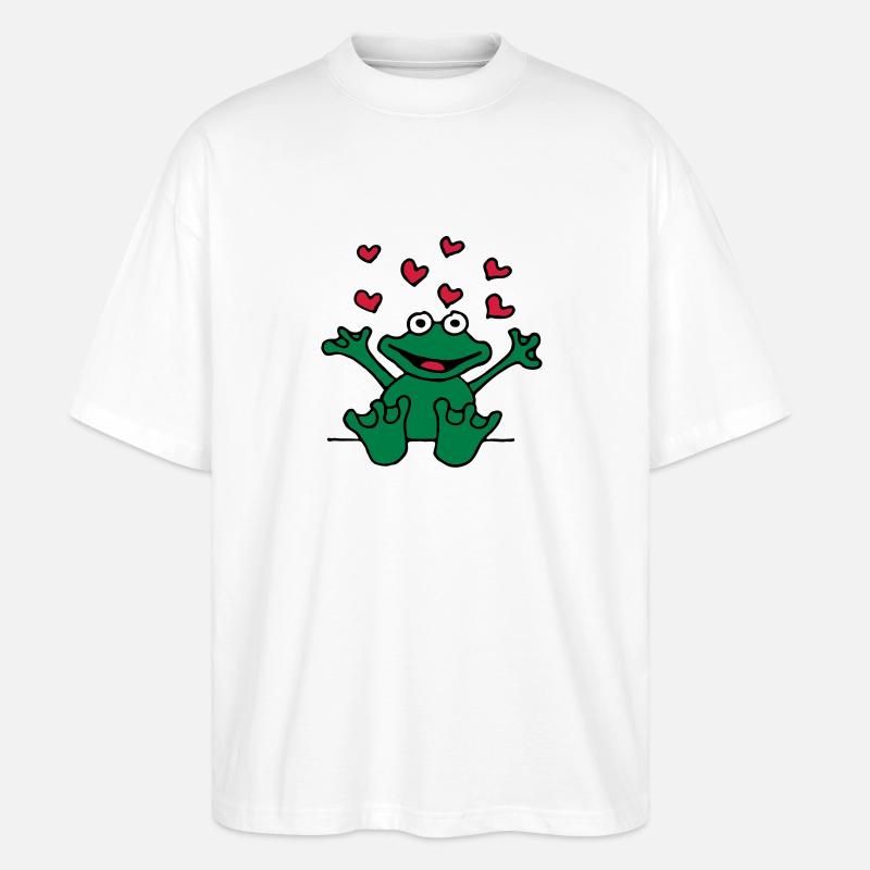 heart_frog_1220113c_a - Stanley/Stella Oversized Unisex Bio T-Shirt Blaster 2.0 - Weiß