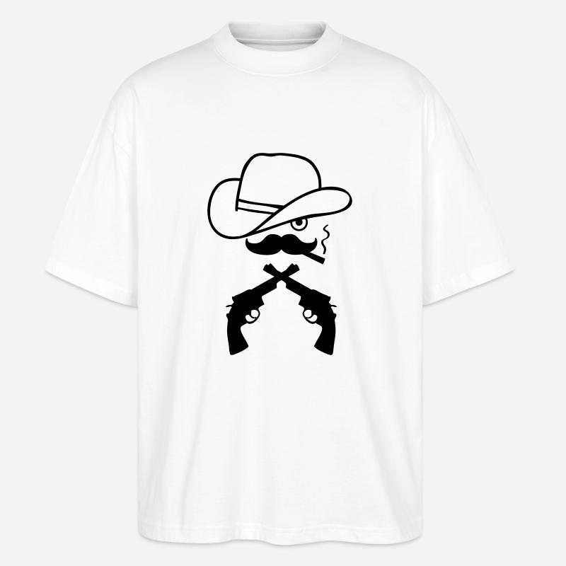 Cowboy - Stanley/Stella Oversized Unisex Bio T-Shirt Blaster 2.0 - Weiß
