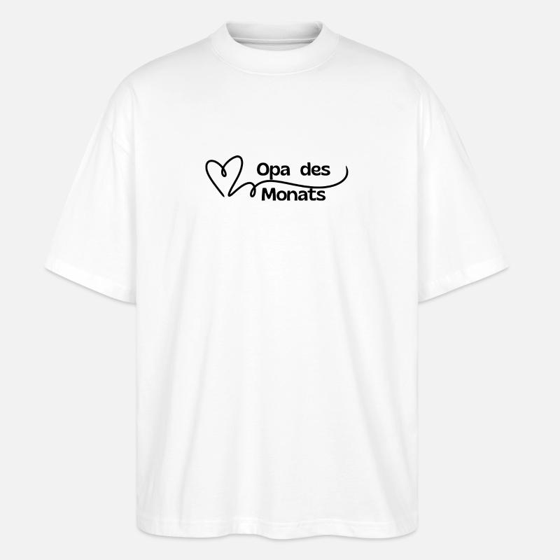 Papi du mois Coeur - T-shirt bio Blaster 2.0 coupe oversize Stanley/Stella Unisexe - blanc