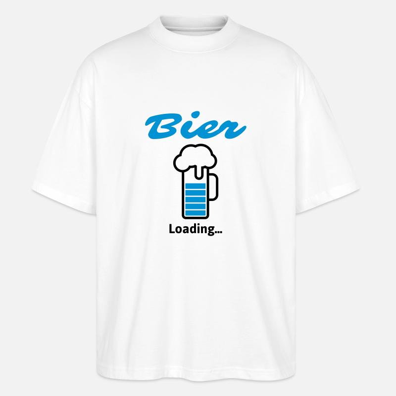 Bier Loading... - Stanley/Stella Oversized Unisex Bio T-Shirt Blaster 2.0 - Weiß