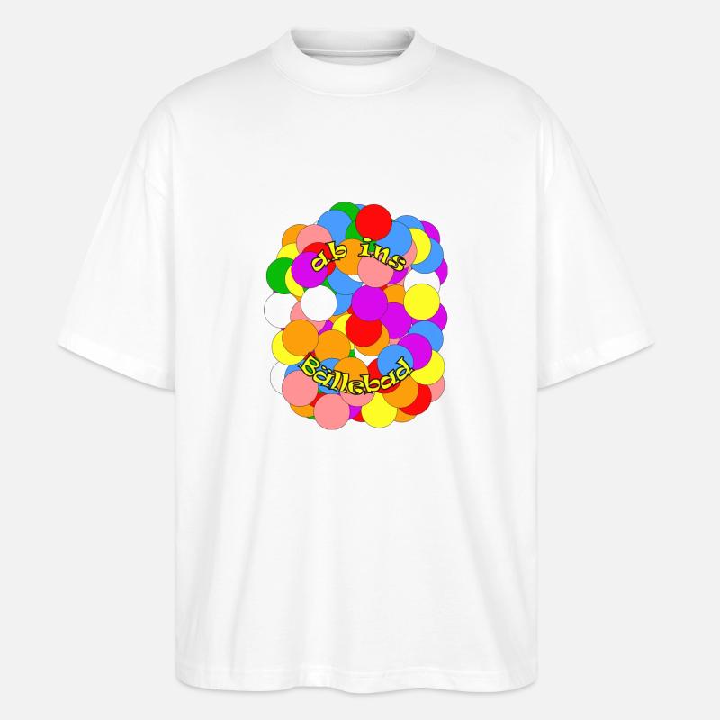 ab ins Bällebad - Stanley/Stella Oversized Unisex Bio T-Shirt Blaster 2.0 - Weiß
