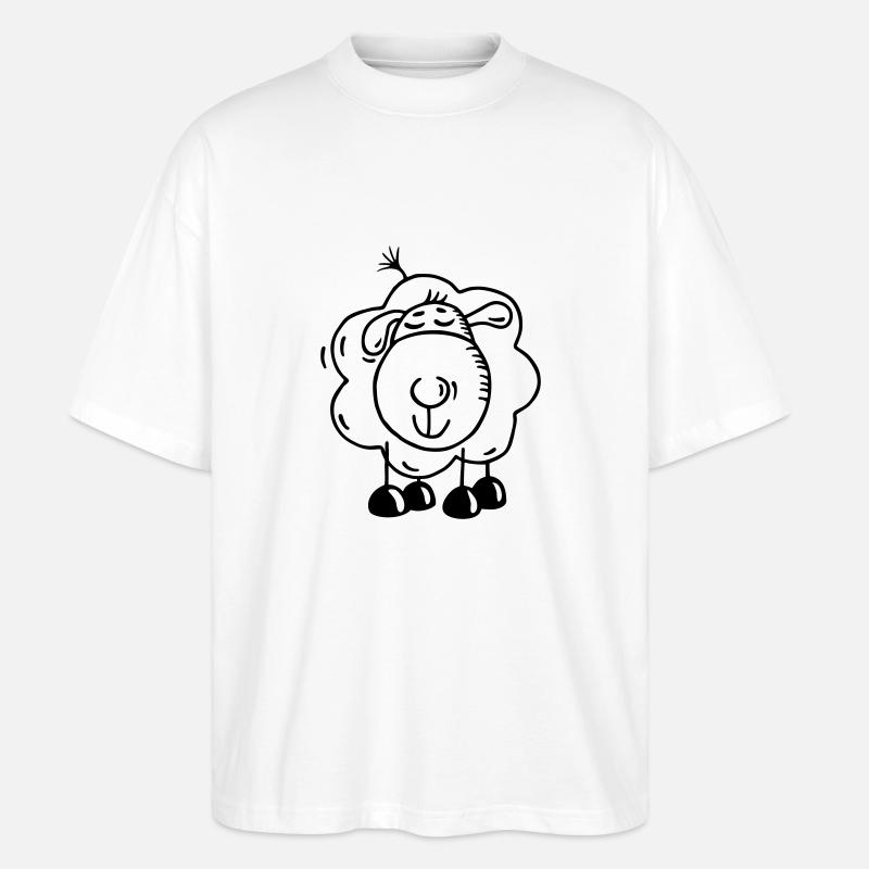 Träumendes Schaf - Stanley/Stella Oversized Unisex Bio T-Shirt Blaster 2.0 - Weiß