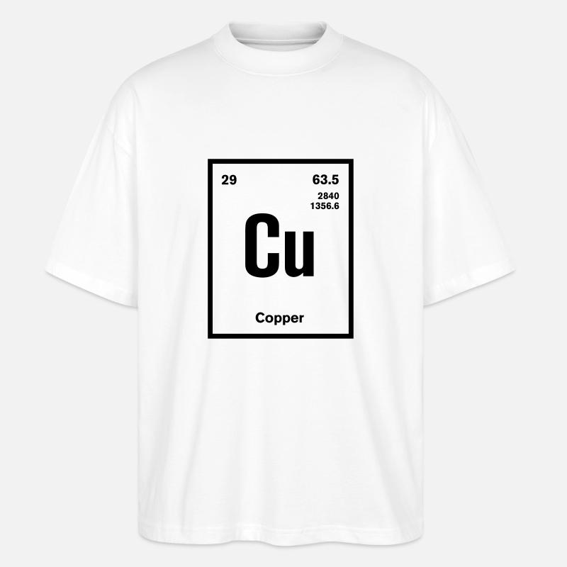 Copper Element im Periodensystem - Stanley/Stella Oversized Unisex Bio T-Shirt Blaster 2.0 - Weiß