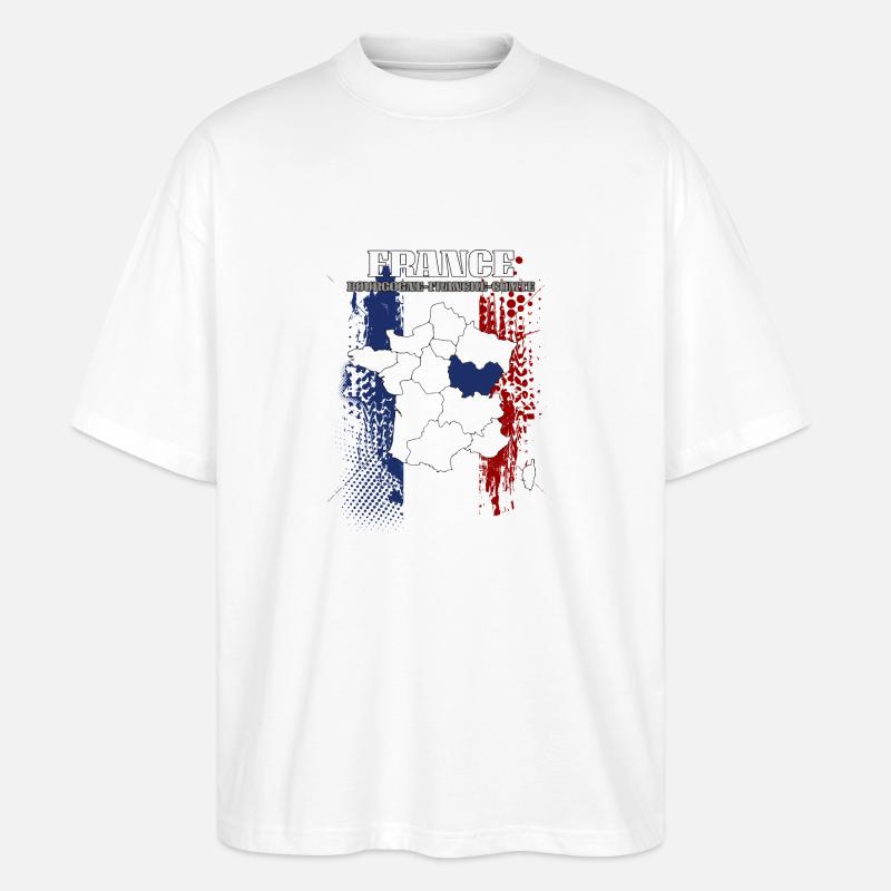 Bourgogne Franche Comte - Stanley/Stella Oversized Unisex Bio T-Shirt Blaster 2.0 - Weiß