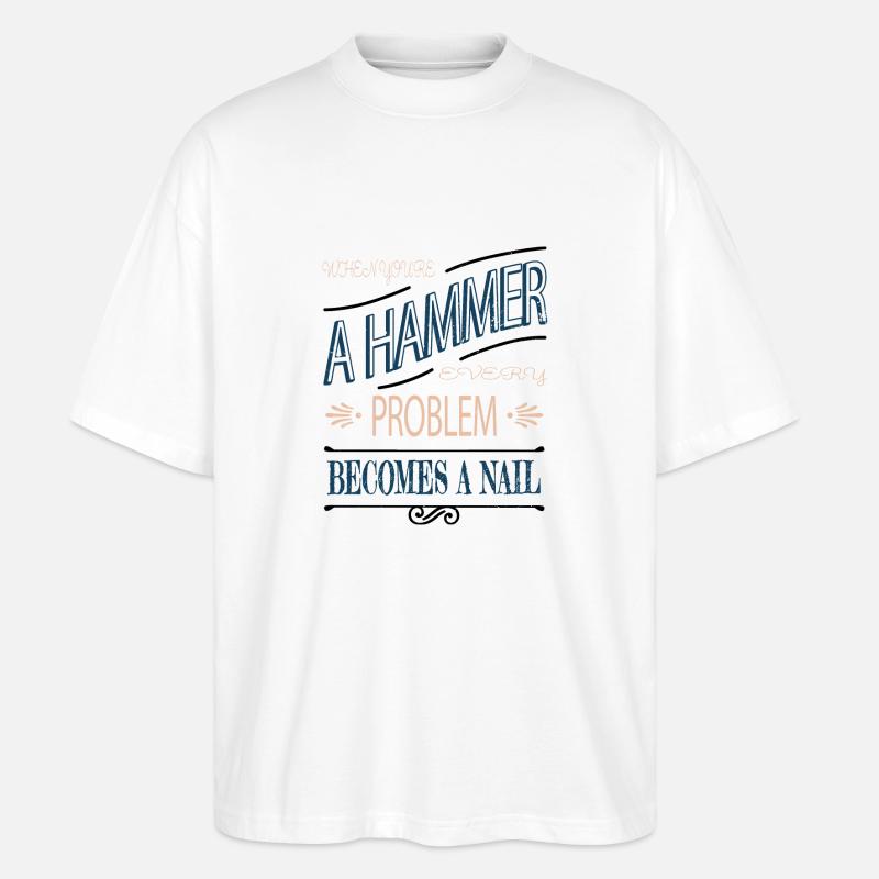 Bday Fun Tronçonneuse Outils Menuisier - T-shirt bio Blaster 2.0 coupe oversize Stanley/Stella Unisexe - blanc
