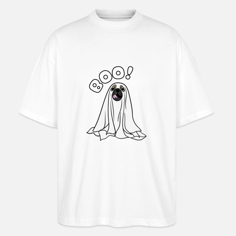 Halloween Hunde Geist - Stanley/Stella Oversized Unisex Bio T-Shirt Blaster 2.0 - Weiß