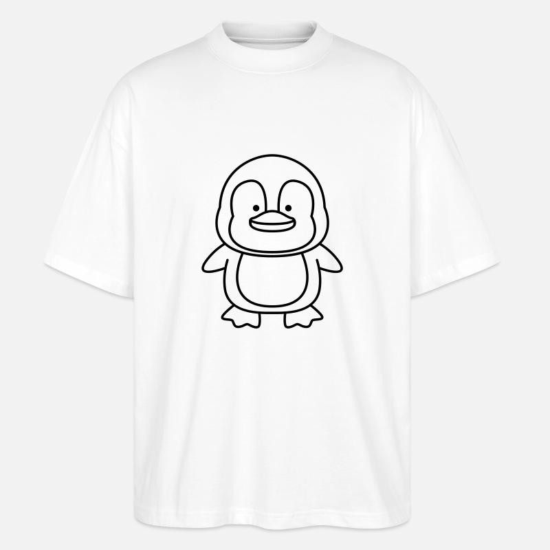 pinguin comic - Stanley/Stella Oversized Unisex Bio T-Shirt Blaster 2.0 - Weiß