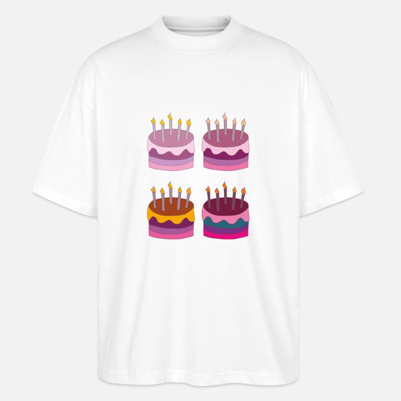 torte 4fach - Stanley/Stella Oversized Unisex Bio T-Shirt Blaster 2.0 - Weiß
