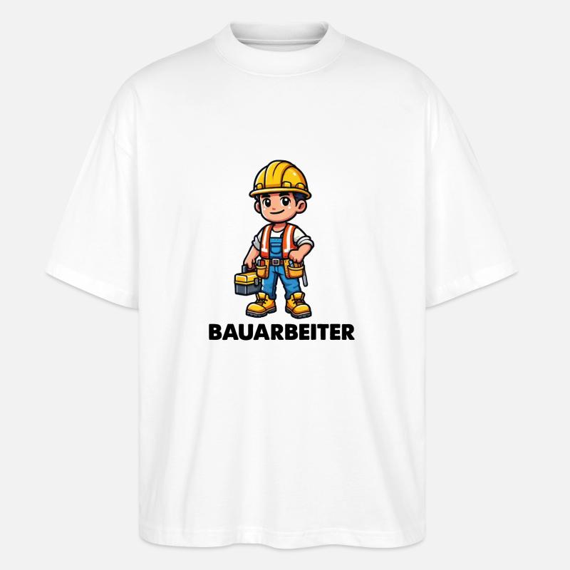 Construction worker - Stanley/Stella Oversized Unisex Organic T-shirt Blaster 2.0 - white