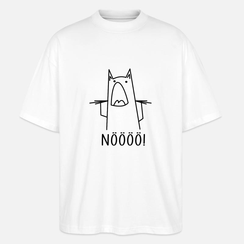 Katze Nö Humor - Stanley/Stella Oversized Unisex Bio T-Shirt Blaster 2.0 - Weiß