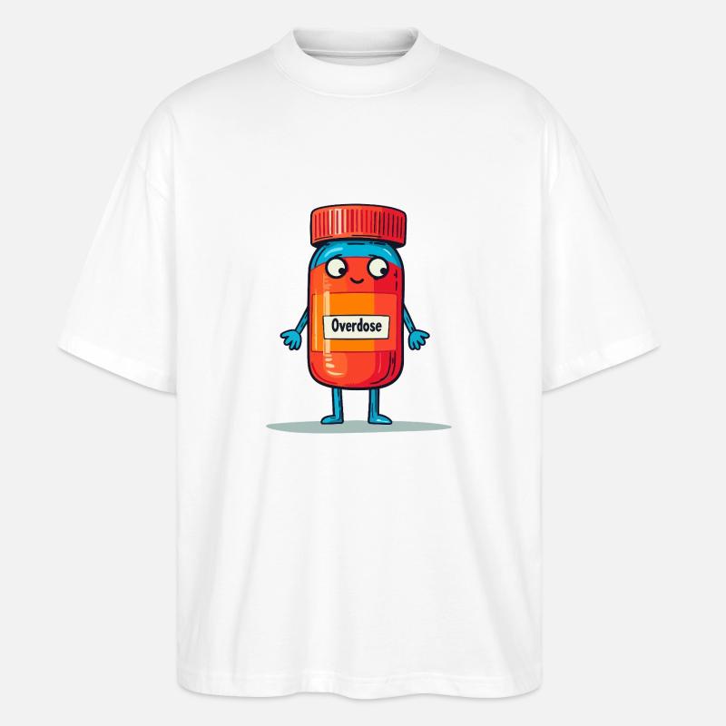 Overdose Buddy - Stanley/Stella Oversized Unisex Bio T-Shirt Blaster 2.0 - Weiß