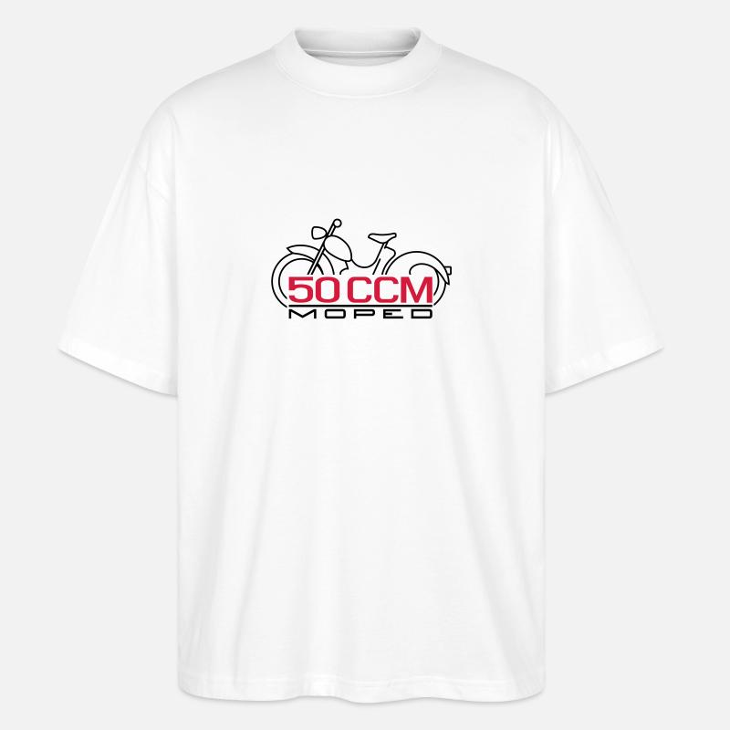 Emblème de cyclomoteur SR2 50cc - T-shirt bio Blaster 2.0 coupe oversize Stanley/Stella Unisexe - blanc