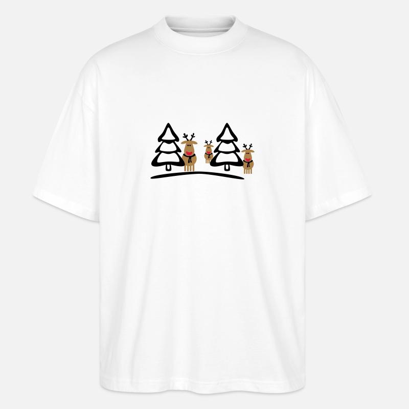 Weihnachten Rentiere Crew - Stanley/Stella Oversized Unisex Bio T-Shirt Blaster 2.0 - Weiß