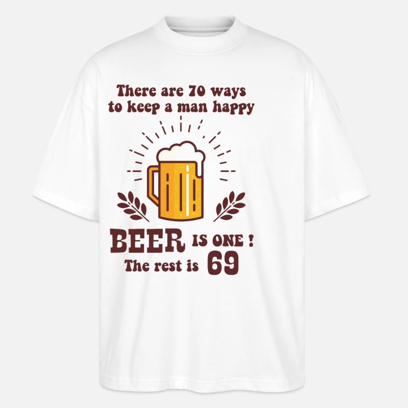 Bier - Stanley/Stella Oversized Unisex Bio T-Shirt Blaster 2.0 - Weiß
