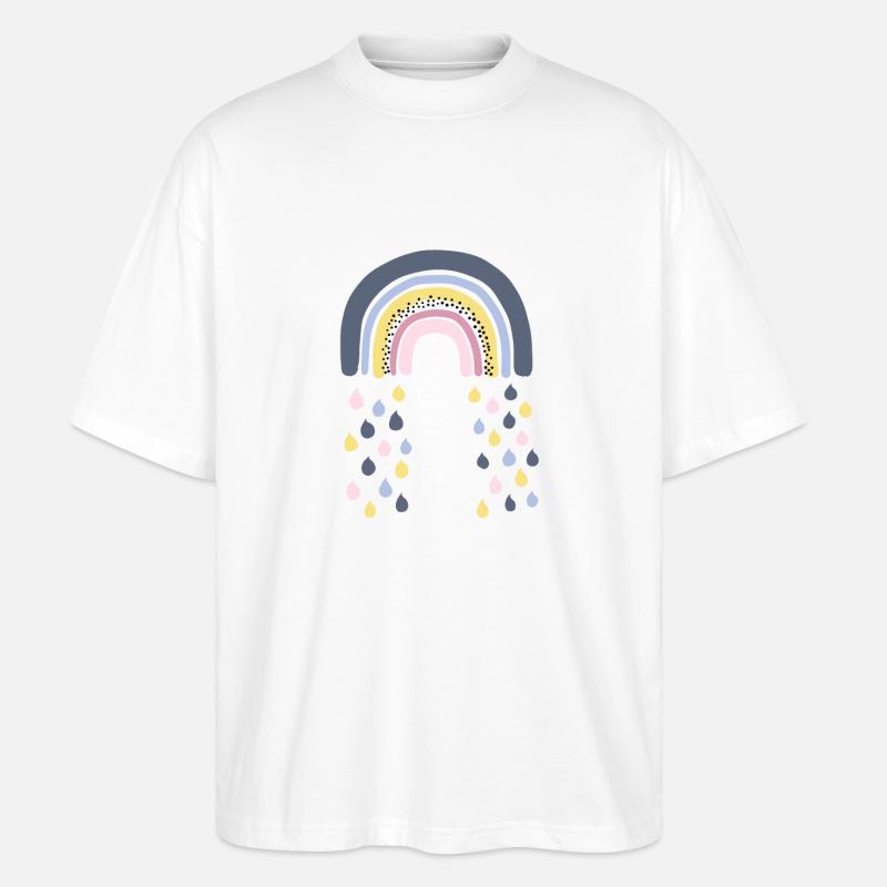 Regenbogen - Stanley/Stella Oversized Unisex Bio T-Shirt Blaster 2.0 - Weiß