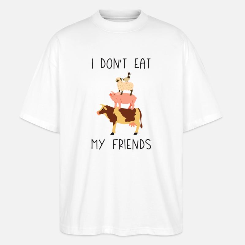Je ne mange pas mes amis - T-shirt bio Blaster 2.0 coupe oversize Stanley/Stella Unisexe - blanc