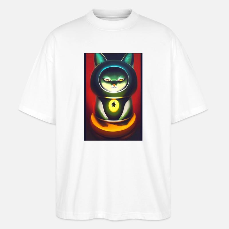 Maneki neko 3 - Stanley/Stella Oversized Unisex Bio T-Shirt Blaster 2.0 - Weiß