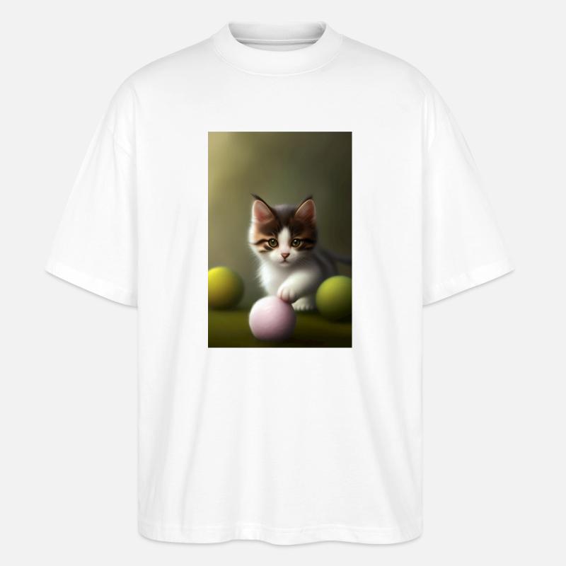 Baby Katze - Stanley/Stella Oversized Unisex Bio T-Shirt Blaster 2.0 - Weiß