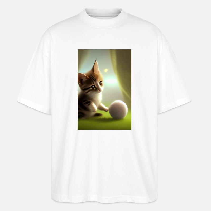 Bébé chat - T-shirt bio Blaster 2.0 coupe oversize Stanley/Stella Unisexe - blanc