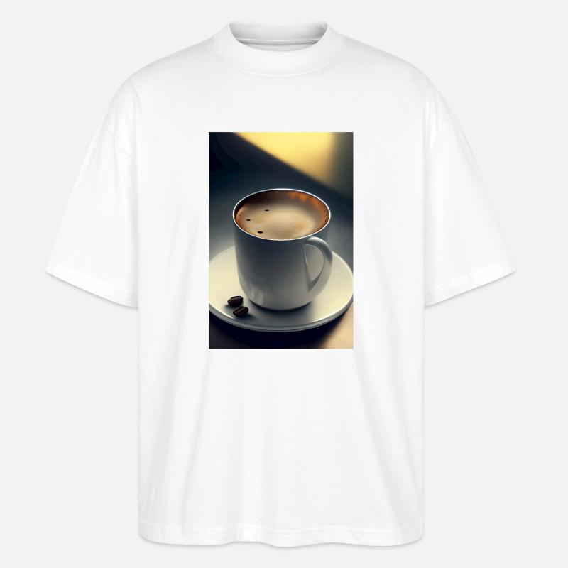 Kaffee, Kaffeebohnen - Stanley/Stella Oversized Unisex Bio T-Shirt Blaster 2.0 - Weiß