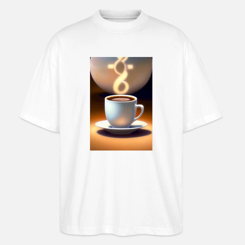 Kaffee, Kaffeebohnen - Stanley/Stella Oversized Unisex Bio T-Shirt Blaster 2.0 - Weiß