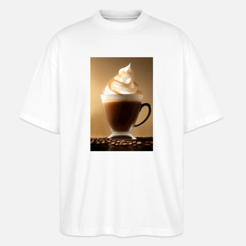 Kaffee, Kaffeebohnen - Stanley/Stella Oversized Unisex Bio T-Shirt Blaster 2.0 - Weiß