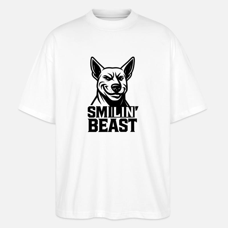 Smiling Beast - Stanley/Stella Oversized Unisex Bio T-Shirt Blaster 2.0 - Weiß
