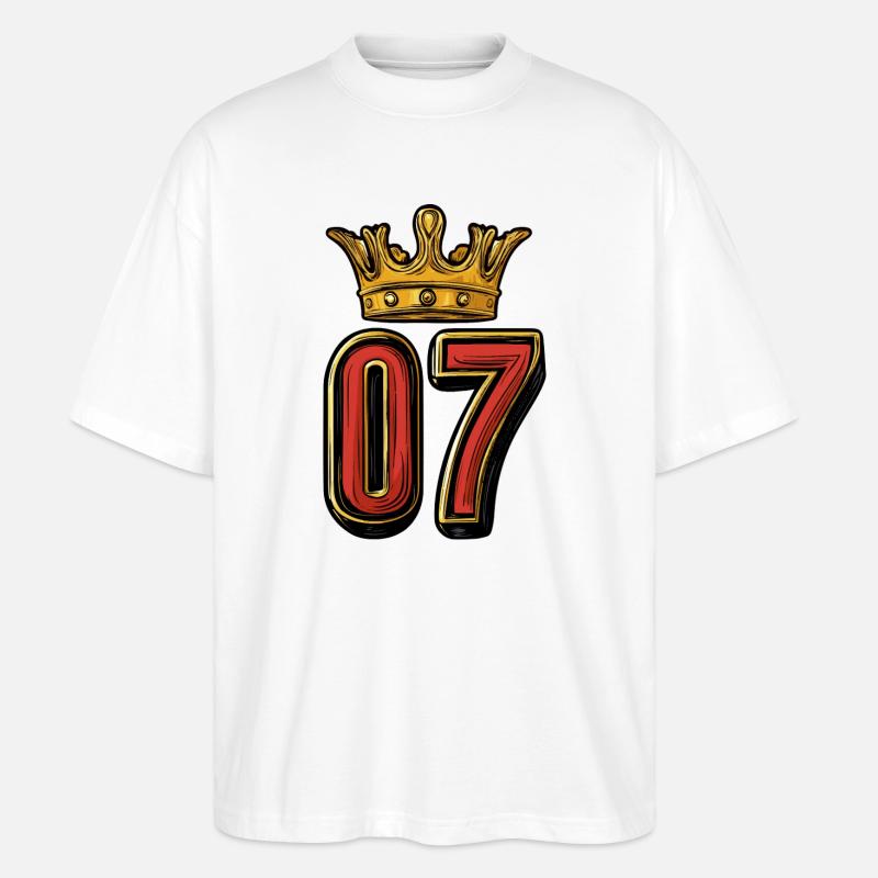 7 Zahl Krone - Stanley/Stella Oversized Unisex Bio T-Shirt Blaster 2.0 - Weiß