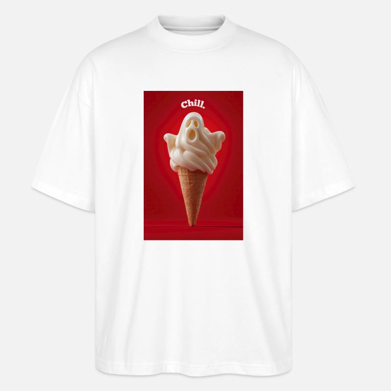 Chill Ghost Eiswaffel - Stanley/Stella Oversized Unisex Bio T-Shirt Blaster 2.0 - Weiß