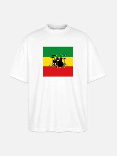 Reggae Drums - Stanley/Stella Oversized Unisex Organic T-shirt Blaster 2.0 - white