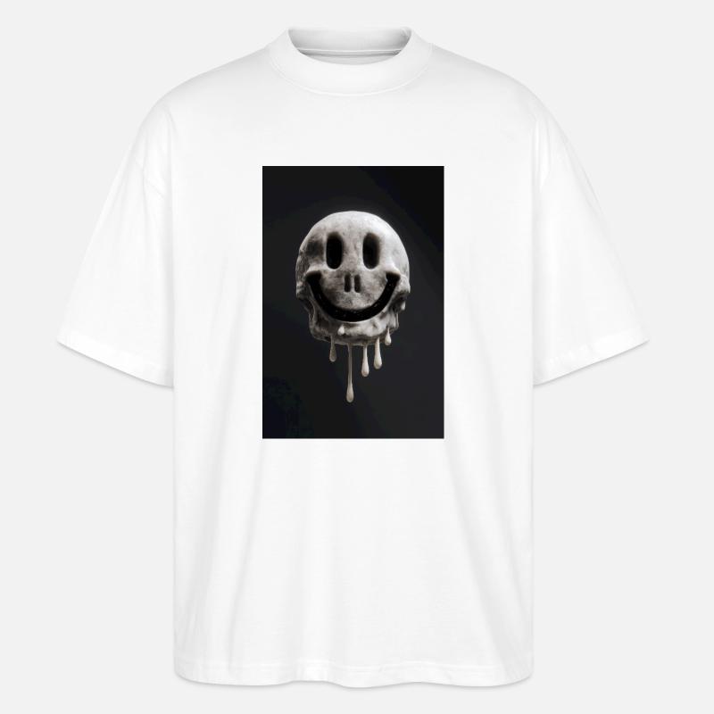 Schmelzender Smiley Schädel - Stanley/Stella Oversized Unisex Bio T-Shirt Blaster 2.0 - Weiß