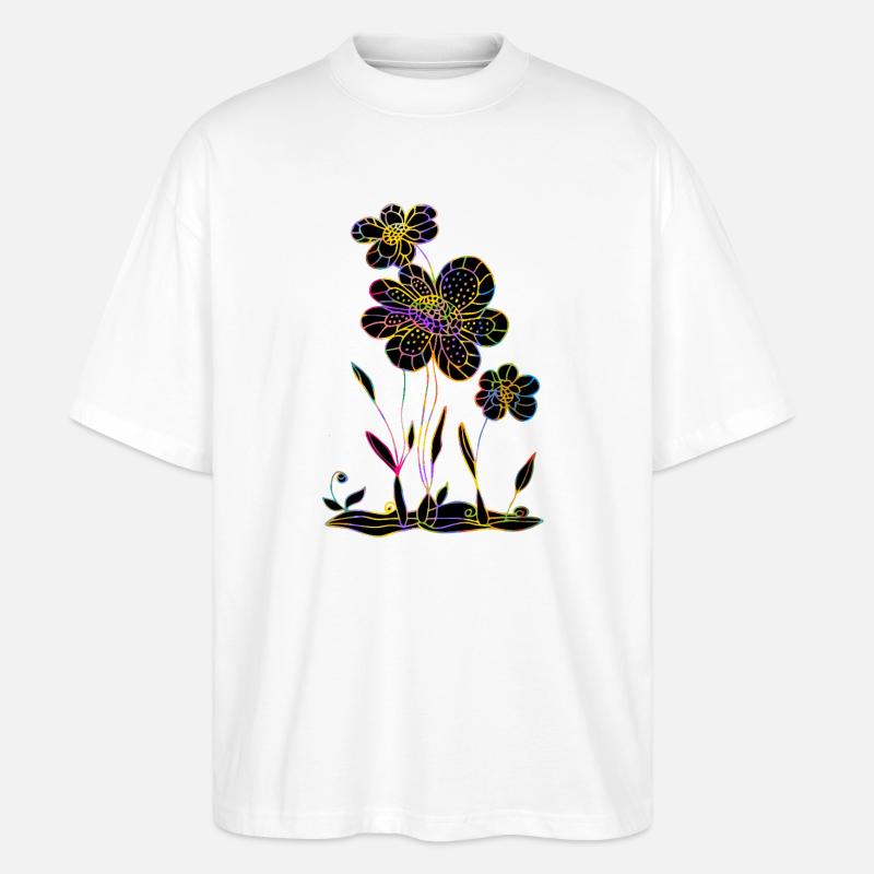 Blumen - Stanley/Stella Oversized Unisex Bio T-Shirt Blaster 2.0 - Weiß