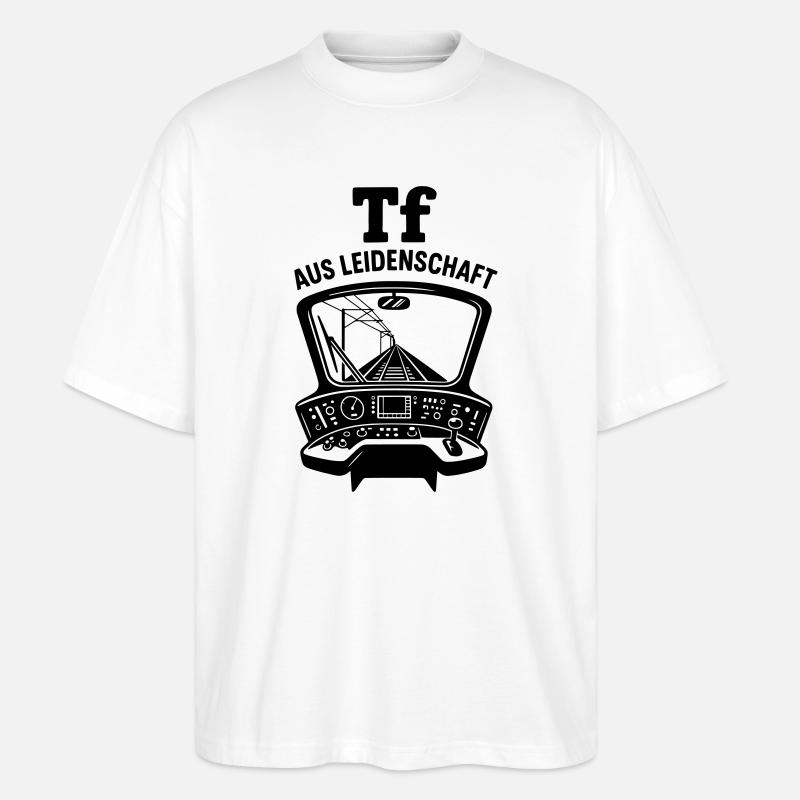 Triebfahrzeugführer Leidenschaft Lokführer - Stanley/Stella Oversized Unisex Bio T-Shirt Blaster 2.0 - Weiß