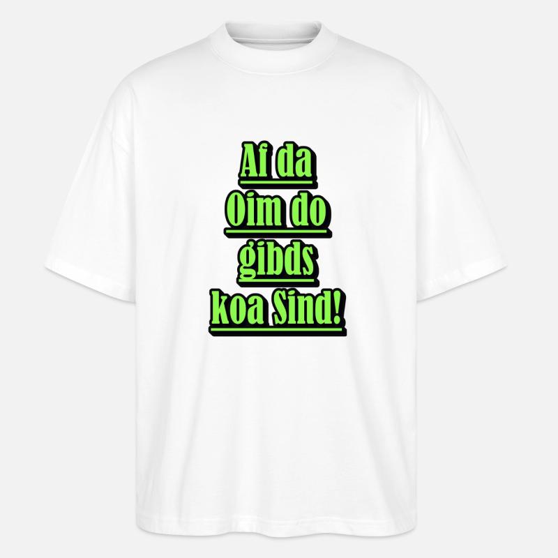 Dialecte néon Diction verte - T-shirt bio Blaster 2.0 coupe oversize Stanley/Stella Unisexe - blanc