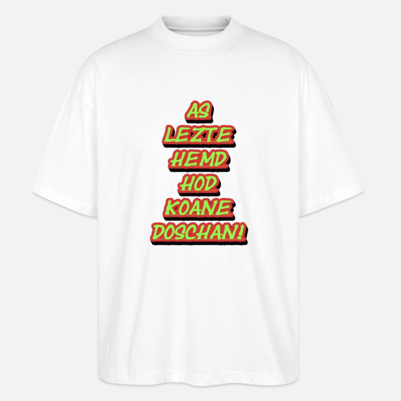 Neon-Graffiti Stapeltexte - Stanley/Stella Oversized Unisex Bio T-Shirt Blaster 2.0 - Weiß