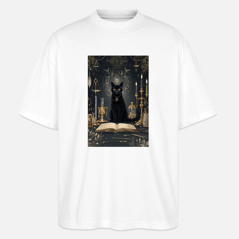 Mitternachtskatzen-Alchemist - Stanley/Stella Oversized Unisex Bio T-Shirt Blaster 2.0 - Weiß