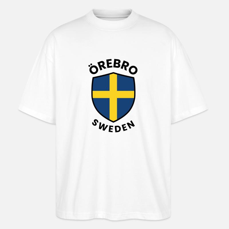 Drapeau du Bouclier d’Örebro Suède - T-shirt bio Blaster 2.0 coupe oversize Stanley/Stella Unisexe - blanc