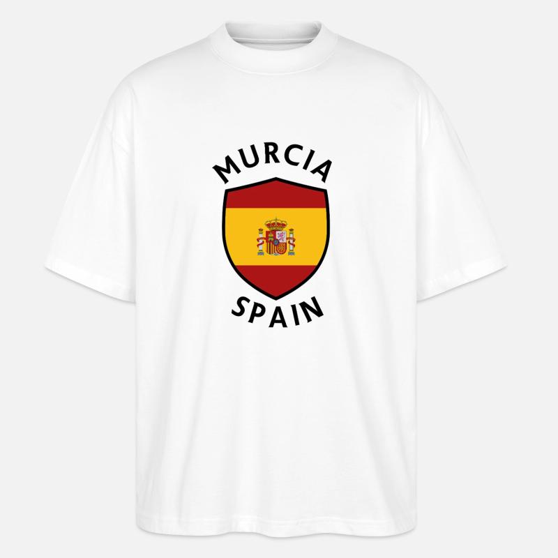 Bouclier de Murcie sous drapeau espagnol - T-shirt bio Blaster 2.0 coupe oversize Stanley/Stella Unisexe - blanc