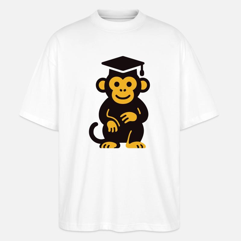 T-shirt Icône du Singe de Graduation - T-shirt bio Blaster 2.0 coupe oversize Stanley/Stella Unisexe - blanc