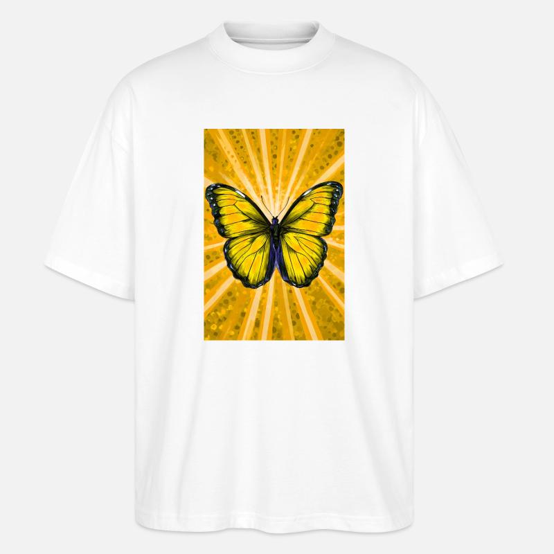 Schmetterling - Stanley/Stella Oversized Unisex Bio T-Shirt Blaster 2.0 - Weiß