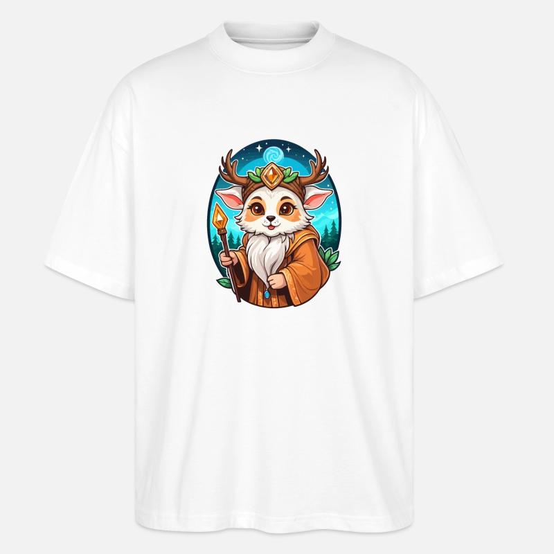 Druide Mignon Illustration - T-shirt bio Blaster 2.0 coupe oversize Stanley/Stella Unisexe - blanc