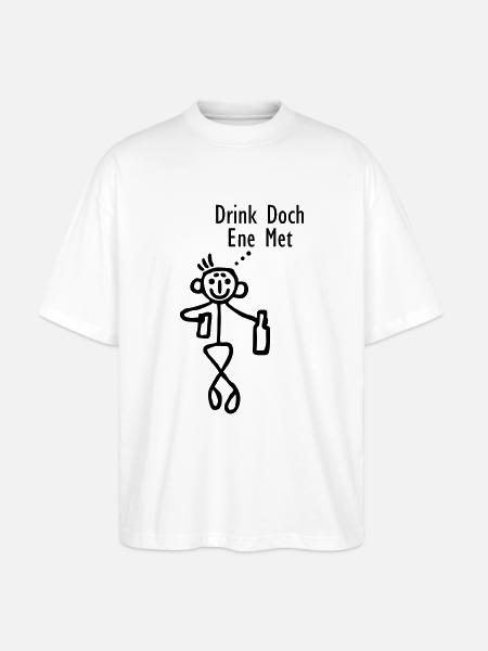 Drink doch ene met - Stanley/Stella Oversized Unisex Bio T-Shirt Blaster 2.0 - Weiß