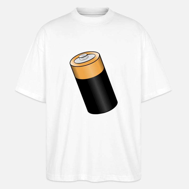 Batterie. Geschenkidee - Stanley/Stella Oversized Unisex Bio T-Shirt Blaster 2.0 - Weiß